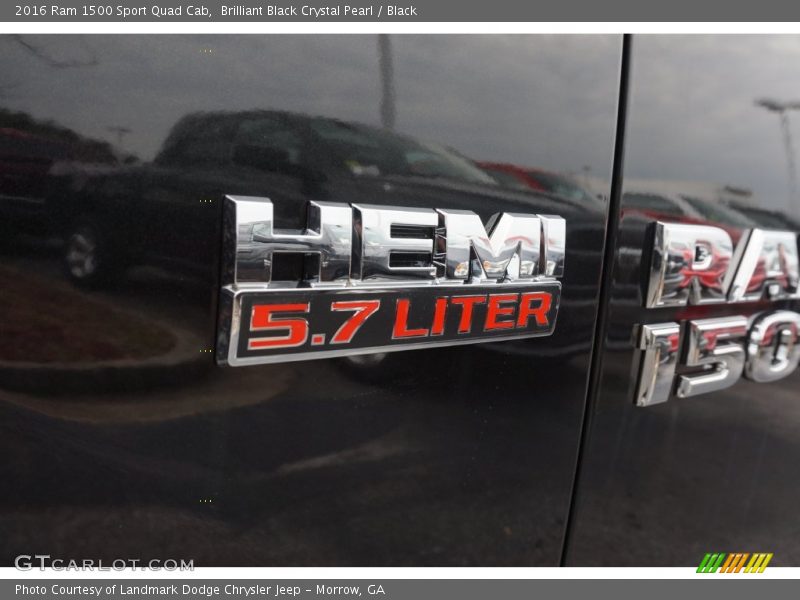 Brilliant Black Crystal Pearl / Black 2016 Ram 1500 Sport Quad Cab