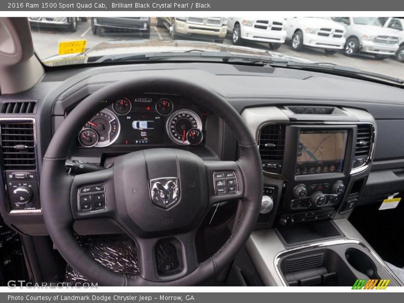 Brilliant Black Crystal Pearl / Black 2016 Ram 1500 Sport Quad Cab