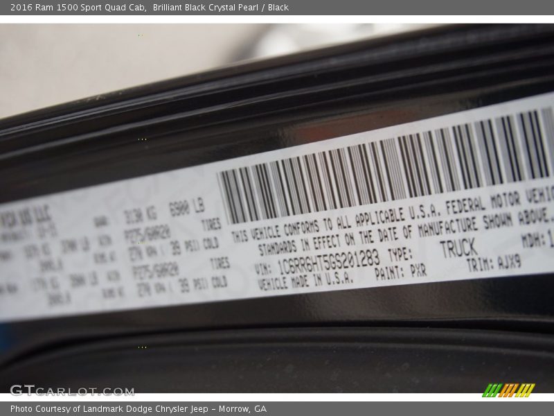 Brilliant Black Crystal Pearl / Black 2016 Ram 1500 Sport Quad Cab