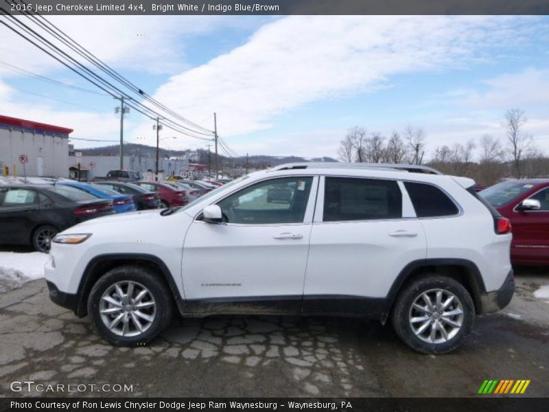 Bright White / Indigo Blue/Brown 2016 Jeep Cherokee Limited 4x4