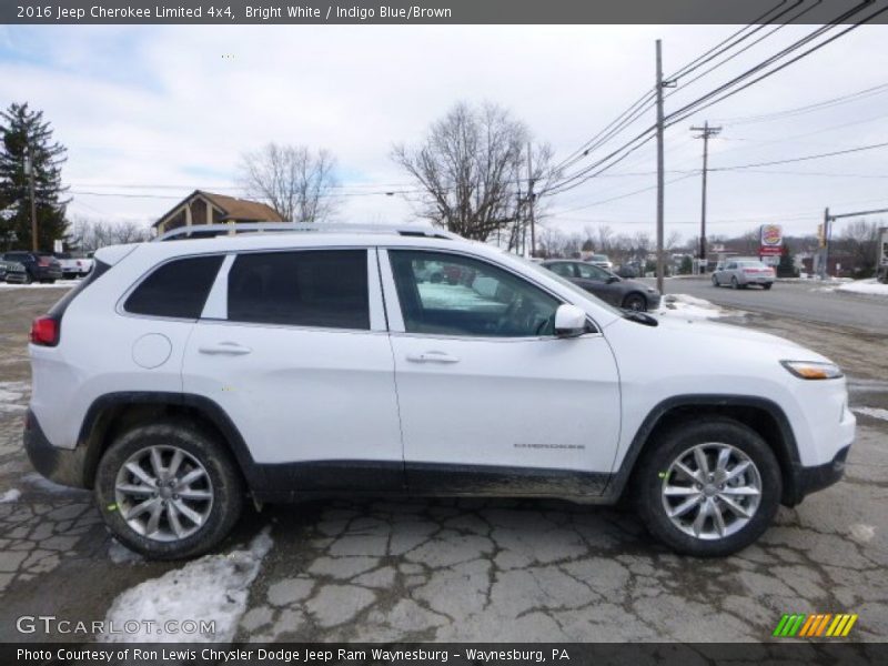 Bright White / Indigo Blue/Brown 2016 Jeep Cherokee Limited 4x4
