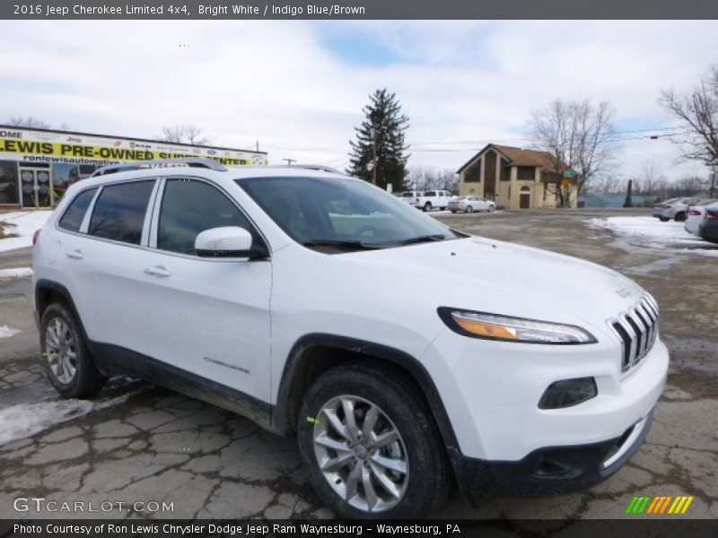 Bright White / Indigo Blue/Brown 2016 Jeep Cherokee Limited 4x4