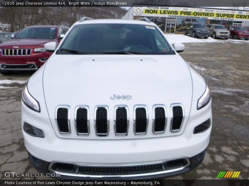 Bright White / Indigo Blue/Brown 2016 Jeep Cherokee Limited 4x4