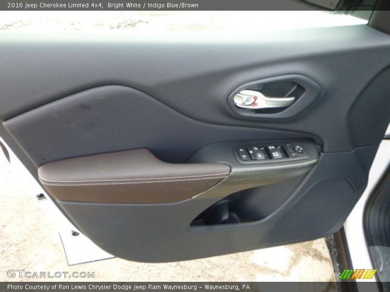 Bright White / Indigo Blue/Brown 2016 Jeep Cherokee Limited 4x4