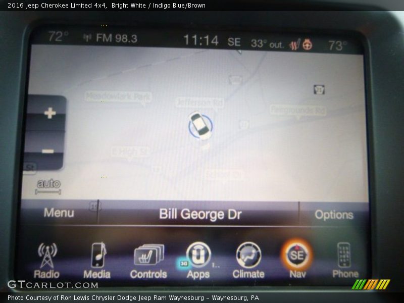 Bright White / Indigo Blue/Brown 2016 Jeep Cherokee Limited 4x4