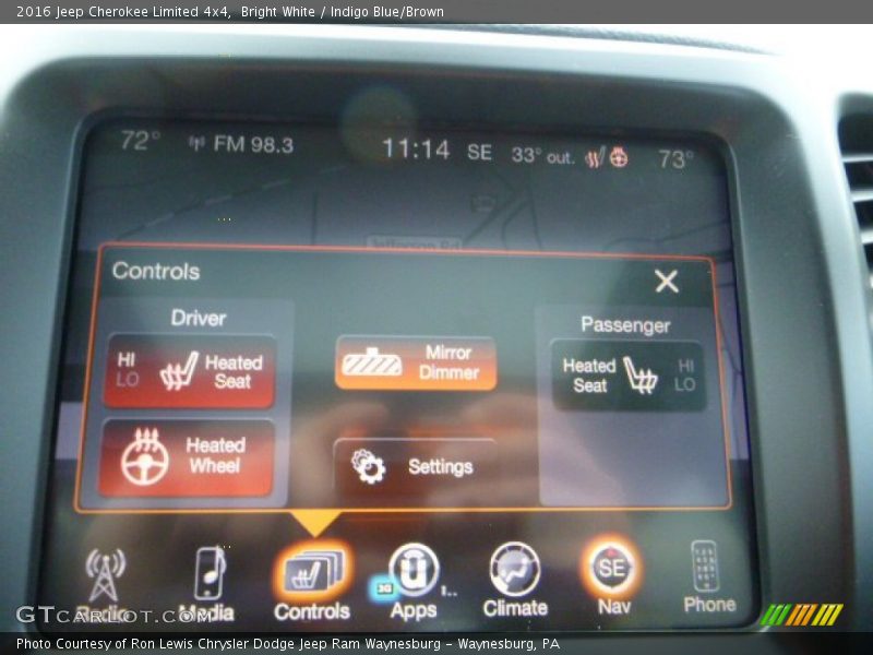 Bright White / Indigo Blue/Brown 2016 Jeep Cherokee Limited 4x4