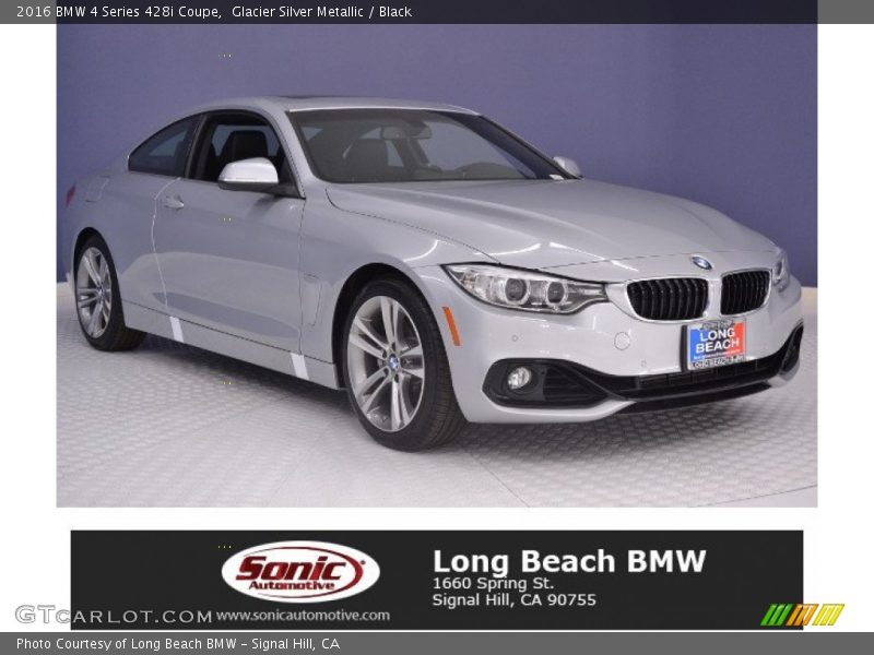 Glacier Silver Metallic / Black 2016 BMW 4 Series 428i Coupe