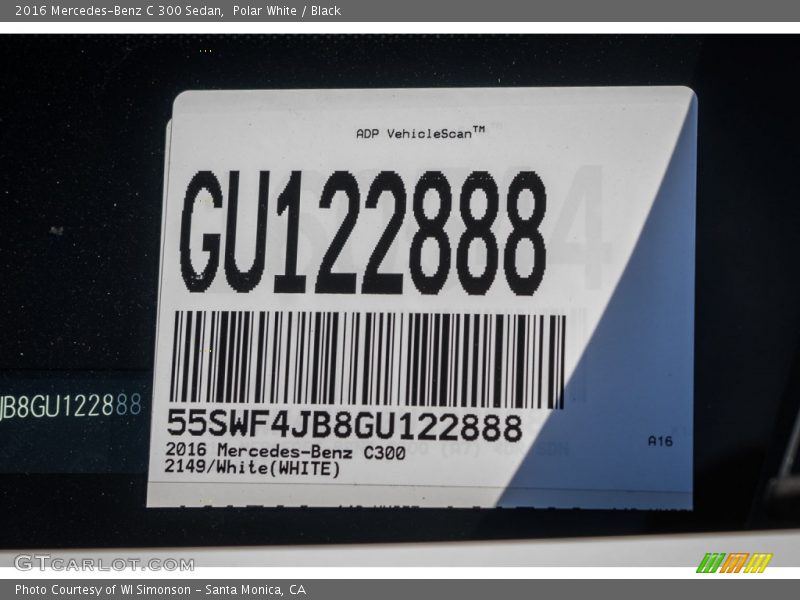 Polar White / Black 2016 Mercedes-Benz C 300 Sedan