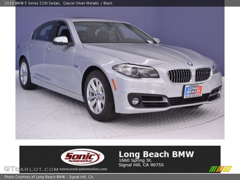 Glacier Silver Metallic / Black 2016 BMW 5 Series 528i Sedan