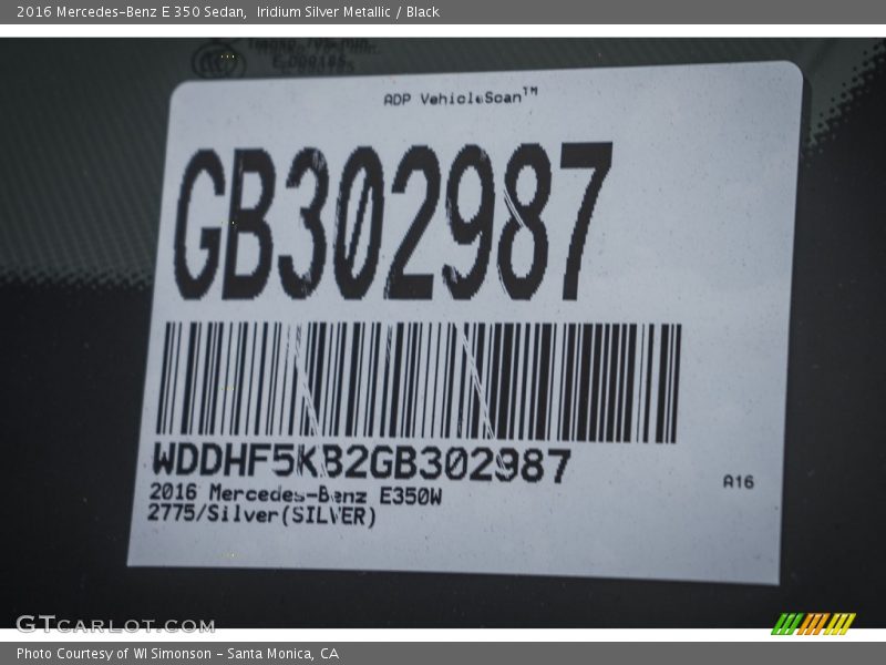 Iridium Silver Metallic / Black 2016 Mercedes-Benz E 350 Sedan