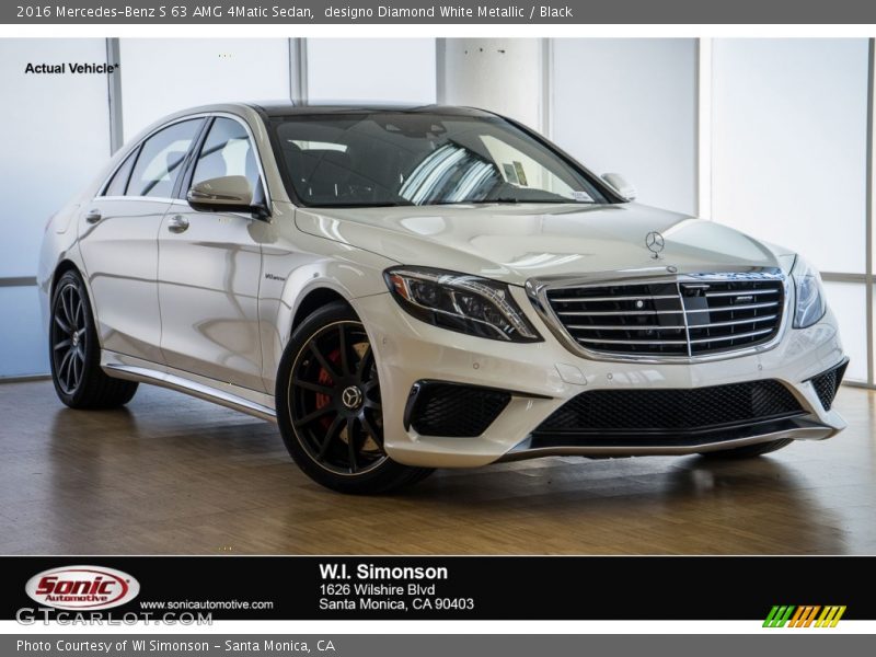 designo Diamond White Metallic / Black 2016 Mercedes-Benz S 63 AMG 4Matic Sedan