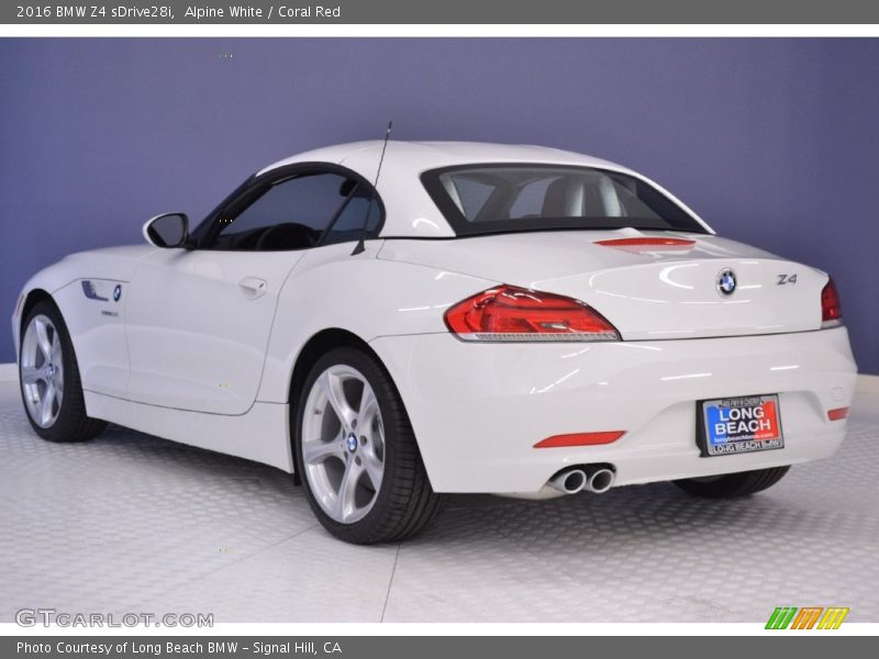 Alpine White / Coral Red 2016 BMW Z4 sDrive28i