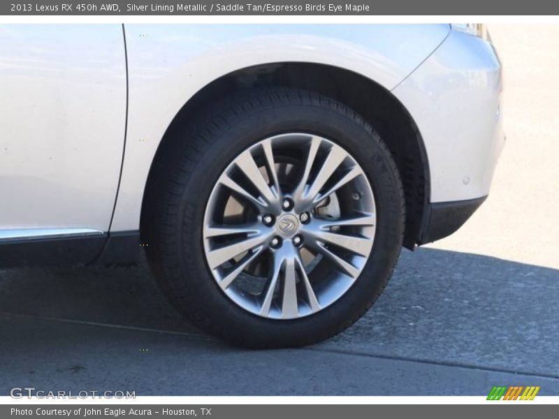 Silver Lining Metallic / Saddle Tan/Espresso Birds Eye Maple 2013 Lexus RX 450h AWD