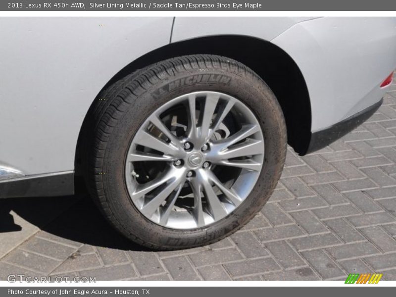 Silver Lining Metallic / Saddle Tan/Espresso Birds Eye Maple 2013 Lexus RX 450h AWD