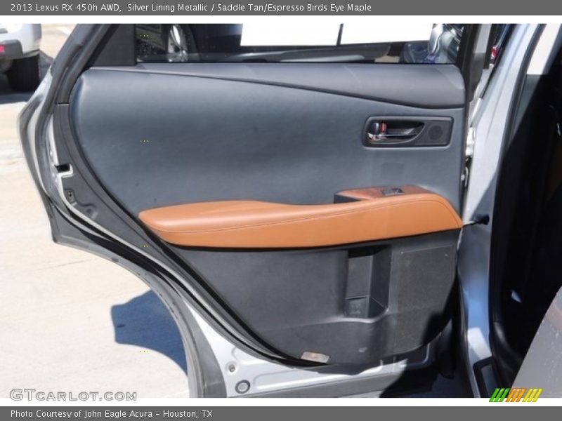 Silver Lining Metallic / Saddle Tan/Espresso Birds Eye Maple 2013 Lexus RX 450h AWD