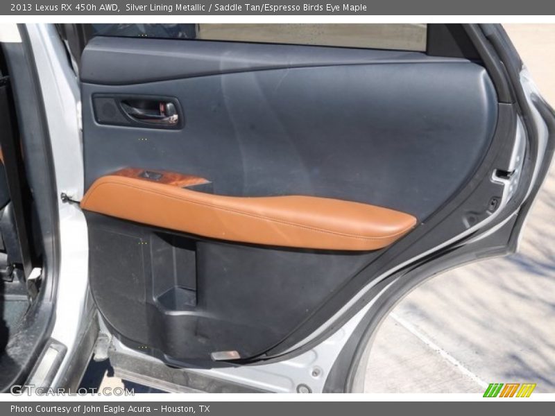 Silver Lining Metallic / Saddle Tan/Espresso Birds Eye Maple 2013 Lexus RX 450h AWD
