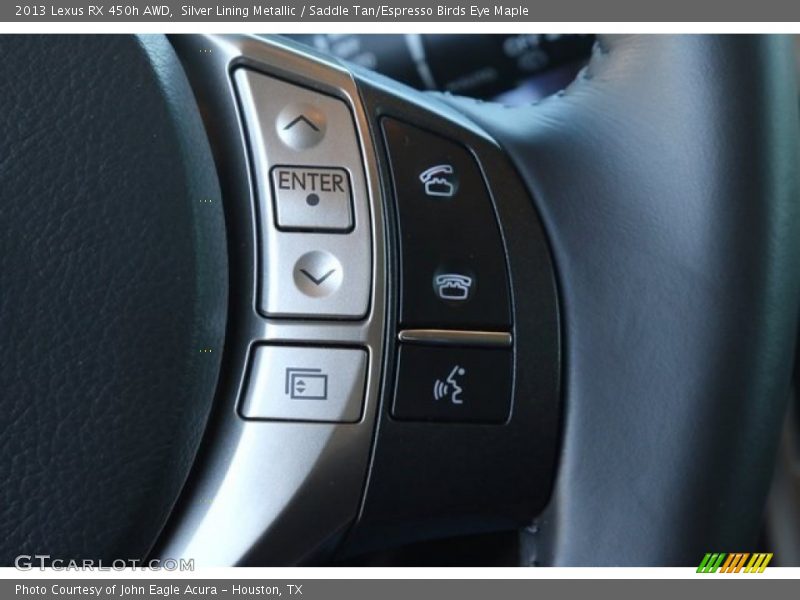 Silver Lining Metallic / Saddle Tan/Espresso Birds Eye Maple 2013 Lexus RX 450h AWD