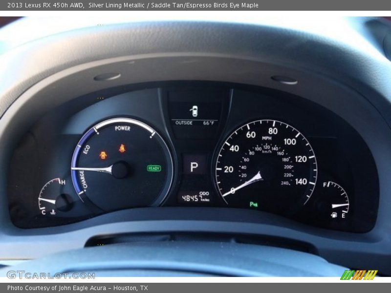 Silver Lining Metallic / Saddle Tan/Espresso Birds Eye Maple 2013 Lexus RX 450h AWD