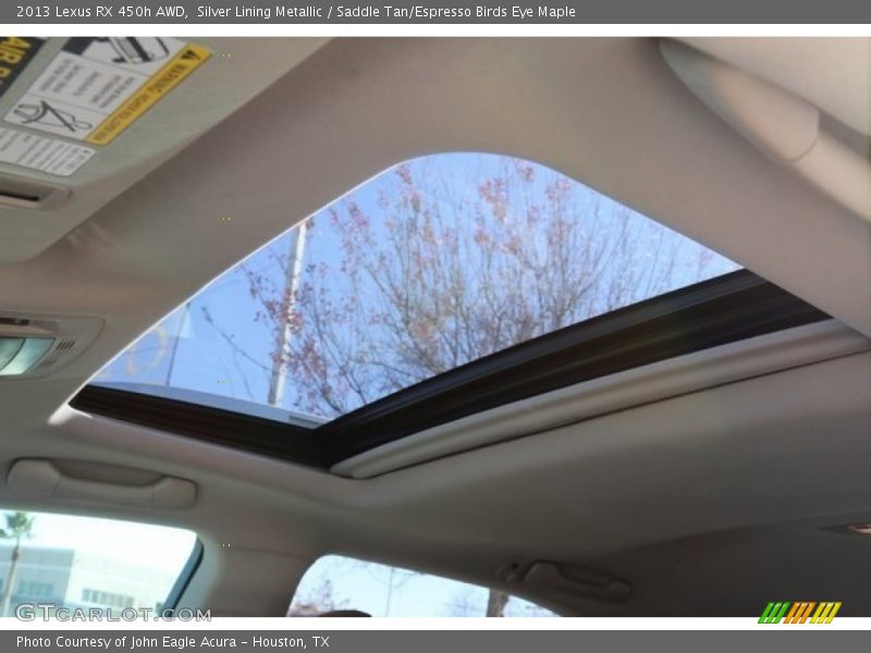 Silver Lining Metallic / Saddle Tan/Espresso Birds Eye Maple 2013 Lexus RX 450h AWD