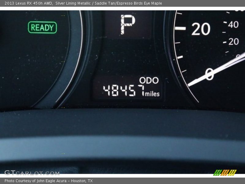 Silver Lining Metallic / Saddle Tan/Espresso Birds Eye Maple 2013 Lexus RX 450h AWD