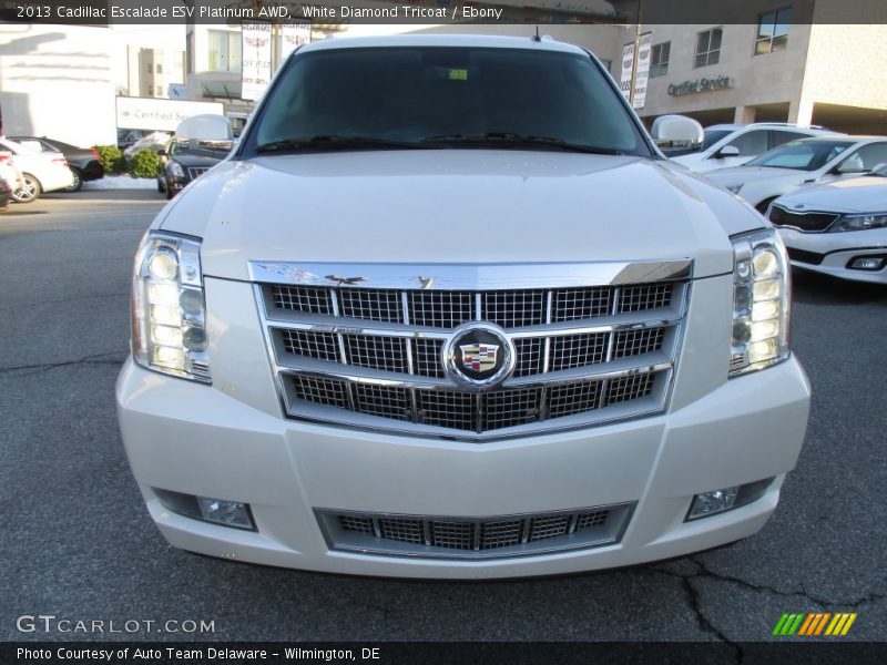 White Diamond Tricoat / Ebony 2013 Cadillac Escalade ESV Platinum AWD