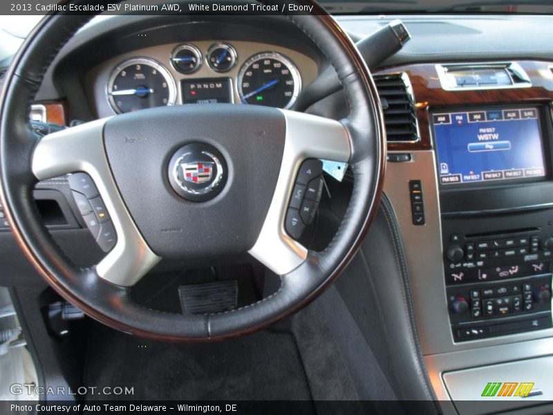 White Diamond Tricoat / Ebony 2013 Cadillac Escalade ESV Platinum AWD