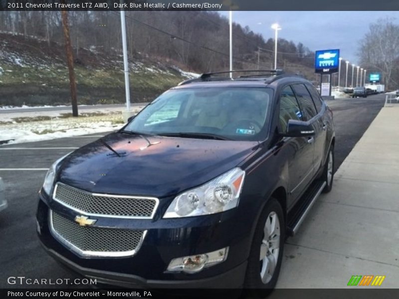 Dark Blue Metallic / Cashmere/Ebony 2011 Chevrolet Traverse LTZ AWD