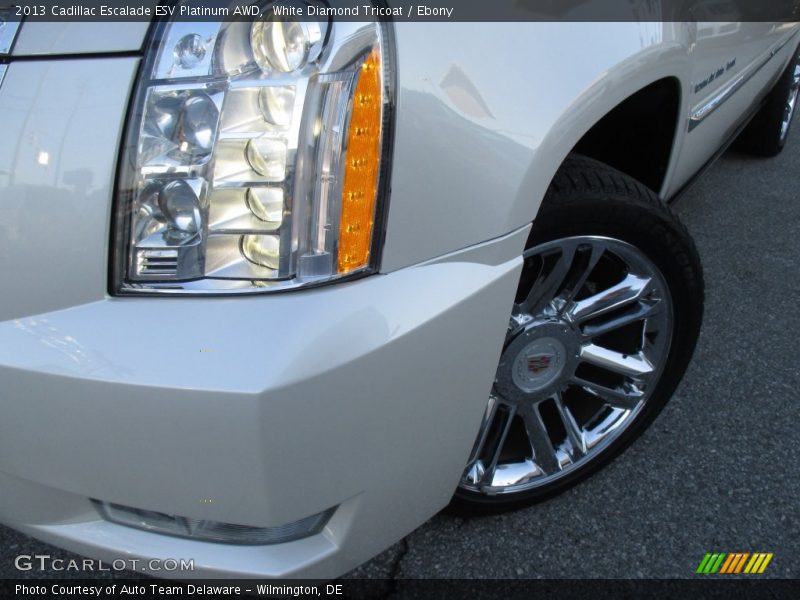 White Diamond Tricoat / Ebony 2013 Cadillac Escalade ESV Platinum AWD