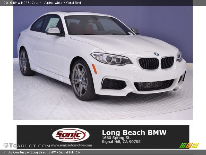 Alpine White / Coral Red 2016 BMW M235i Coupe