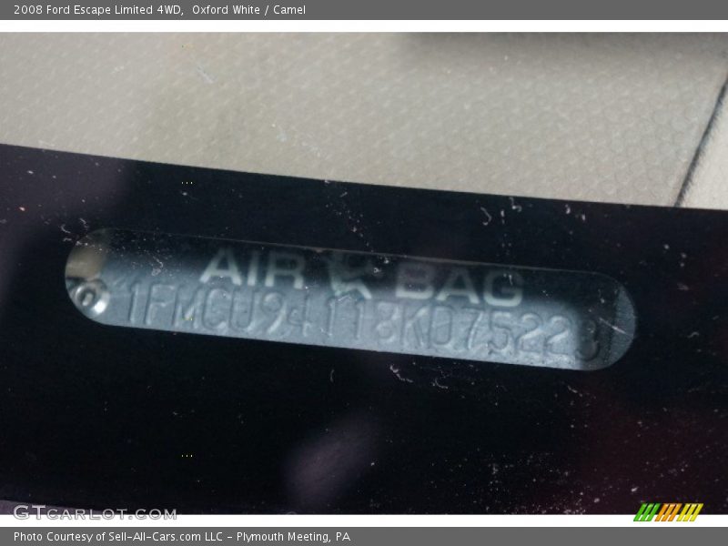 Oxford White / Camel 2008 Ford Escape Limited 4WD