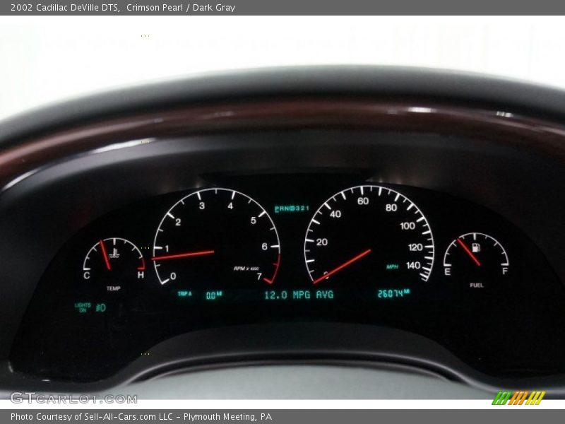 Crimson Pearl / Dark Gray 2002 Cadillac DeVille DTS