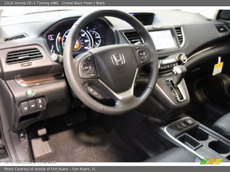 Crystal Black Pearl / Black 2016 Honda CR-V Touring AWD