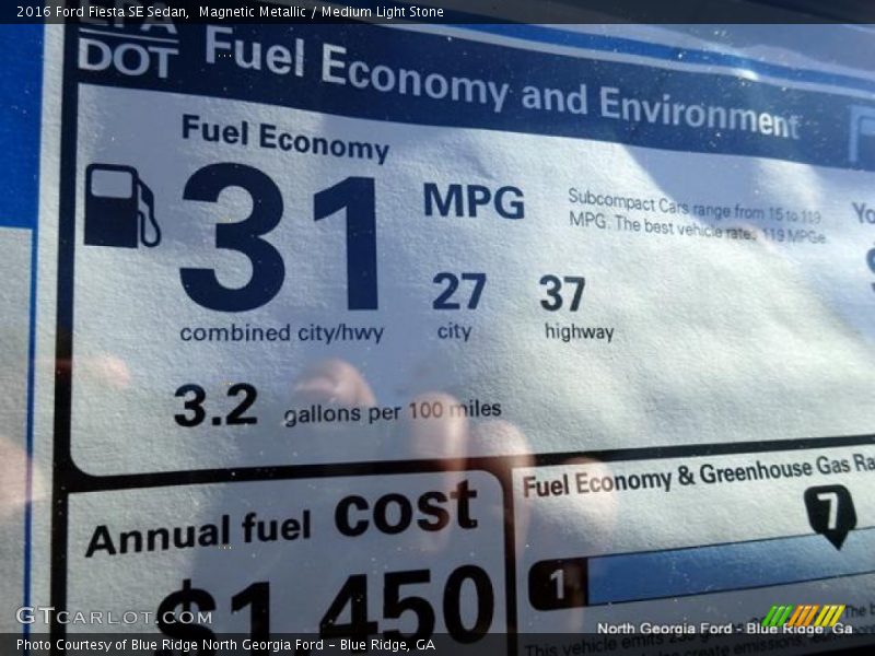 Magnetic Metallic / Medium Light Stone 2016 Ford Fiesta SE Sedan