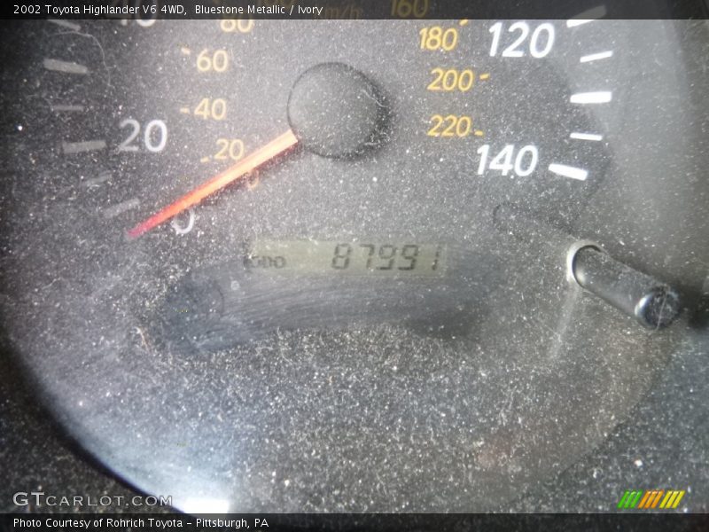 Bluestone Metallic / Ivory 2002 Toyota Highlander V6 4WD