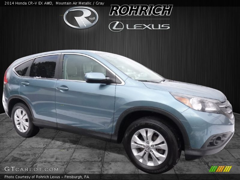 Mountain Air Metallic / Gray 2014 Honda CR-V EX AWD