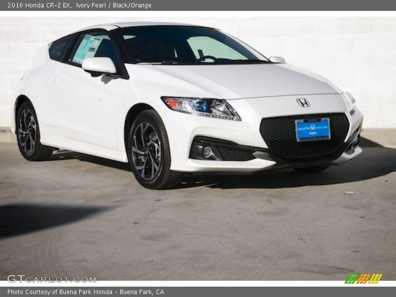 Ivory Pearl / Black/Orange 2016 Honda CR-Z EX