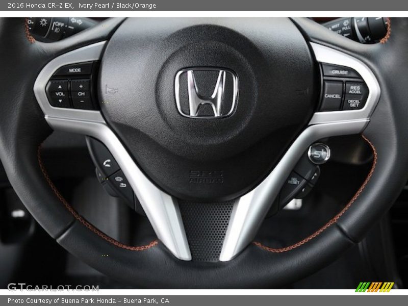 Ivory Pearl / Black/Orange 2016 Honda CR-Z EX