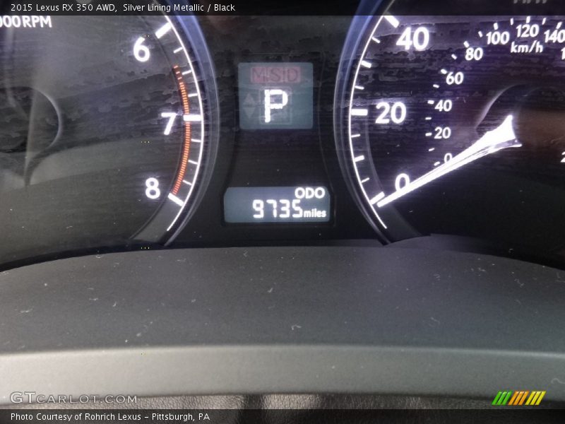 Silver Lining Metallic / Black 2015 Lexus RX 350 AWD