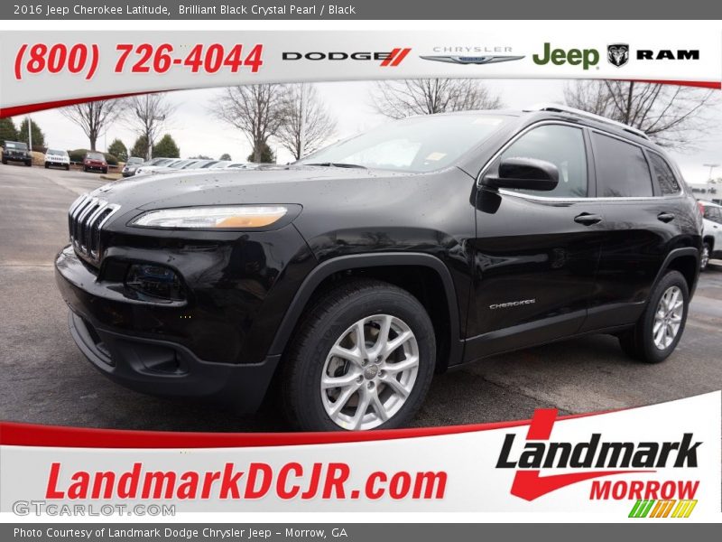 Brilliant Black Crystal Pearl / Black 2016 Jeep Cherokee Latitude