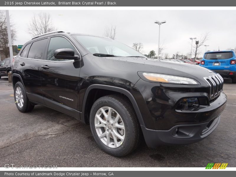 Brilliant Black Crystal Pearl / Black 2016 Jeep Cherokee Latitude
