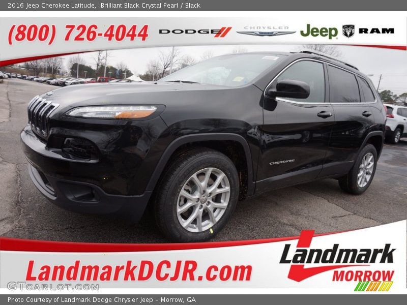 Brilliant Black Crystal Pearl / Black 2016 Jeep Cherokee Latitude