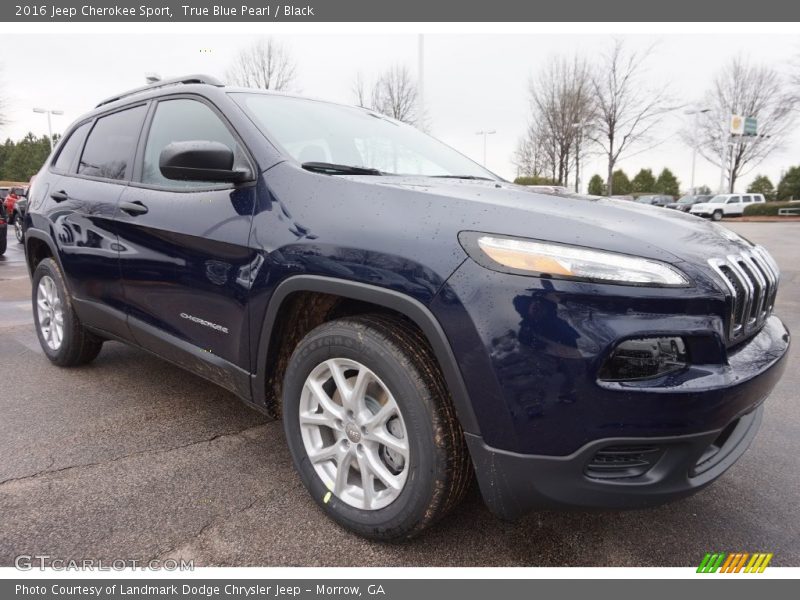 True Blue Pearl / Black 2016 Jeep Cherokee Sport