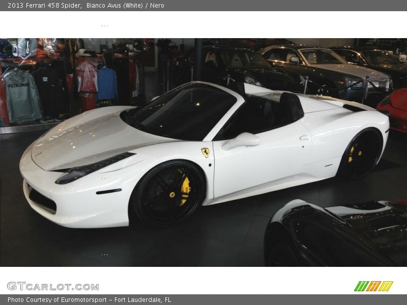 Bianco Avus (White) / Nero 2013 Ferrari 458 Spider