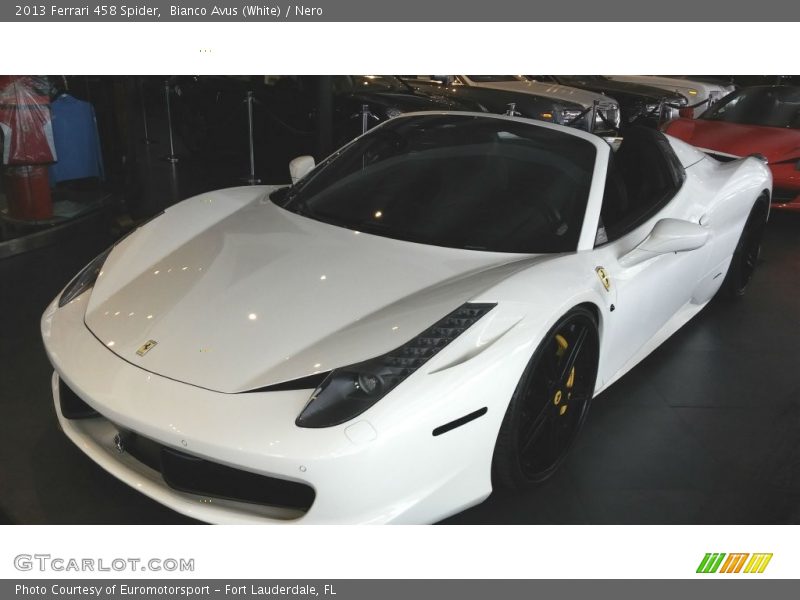 Bianco Avus (White) / Nero 2013 Ferrari 458 Spider