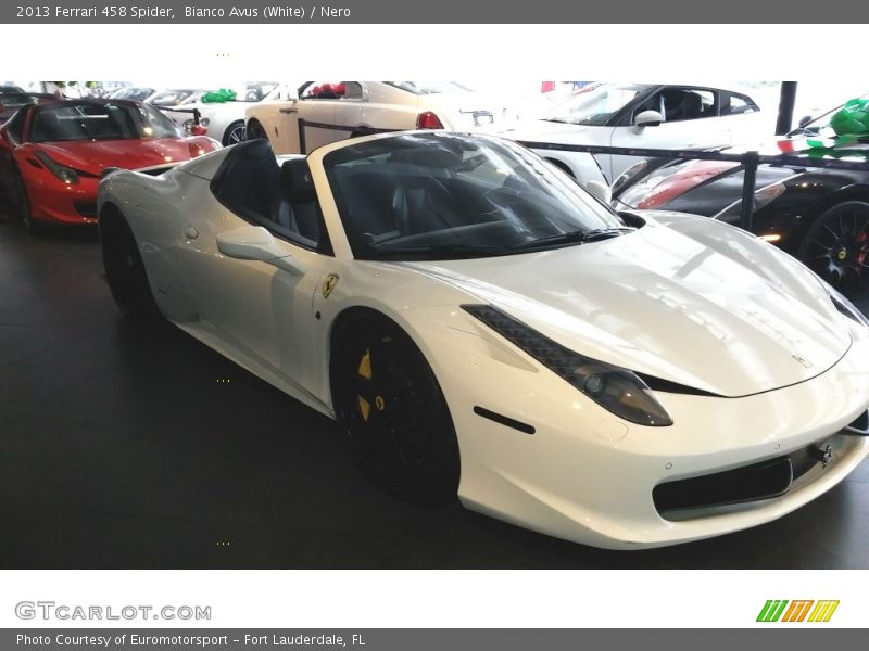 Bianco Avus (White) / Nero 2013 Ferrari 458 Spider