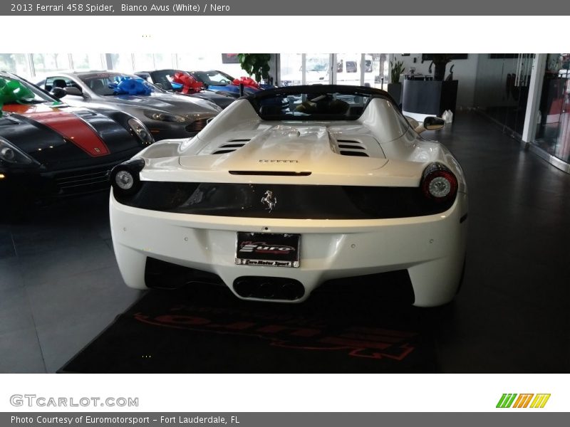 Bianco Avus (White) / Nero 2013 Ferrari 458 Spider