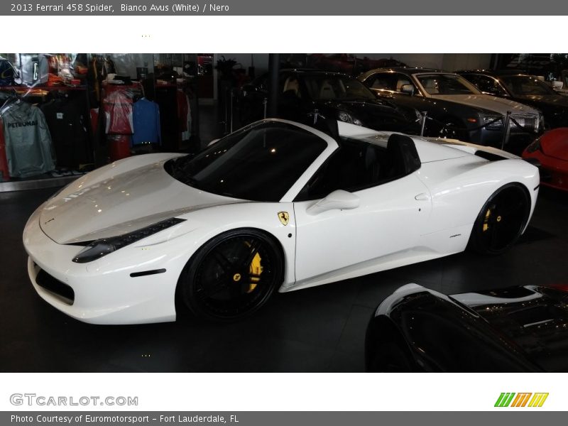 Bianco Avus (White) / Nero 2013 Ferrari 458 Spider