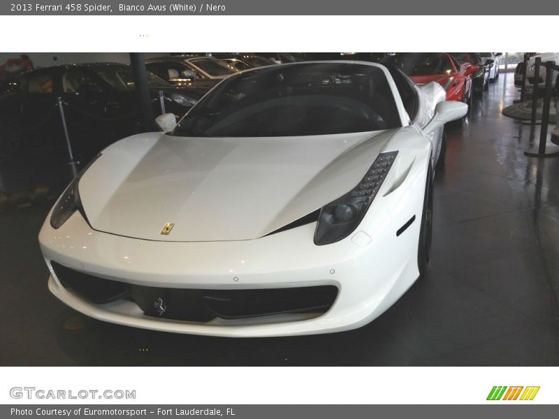 Bianco Avus (White) / Nero 2013 Ferrari 458 Spider