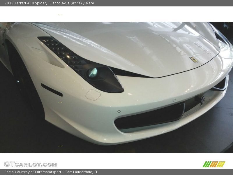Bianco Avus (White) / Nero 2013 Ferrari 458 Spider