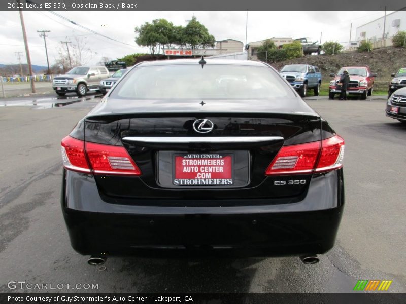 Obsidian Black / Black 2012 Lexus ES 350